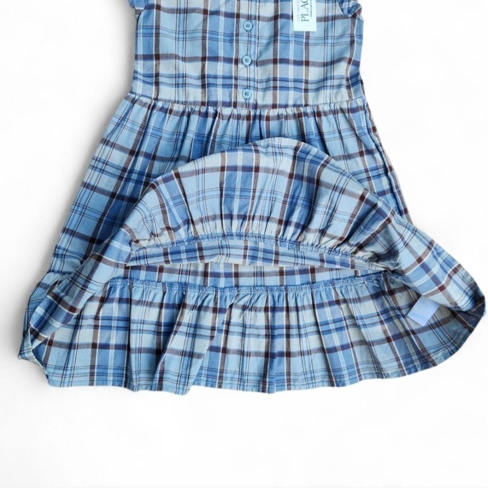 NWT! The Children's Place Girls Dress Monkey Blue Ruffle Sleeve And Hem Size 5/6 - Picture 4 of 10